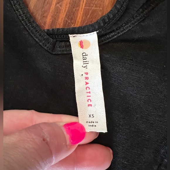 Daily Practice by Anthropologie Malibu Creek Dress Cotton Ruffle Black M - Picture 9 of 11